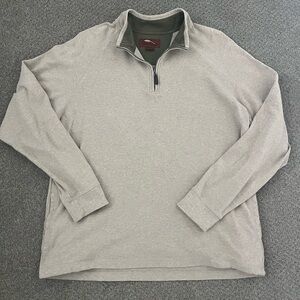 Olive and beige quarter-zip Sweater